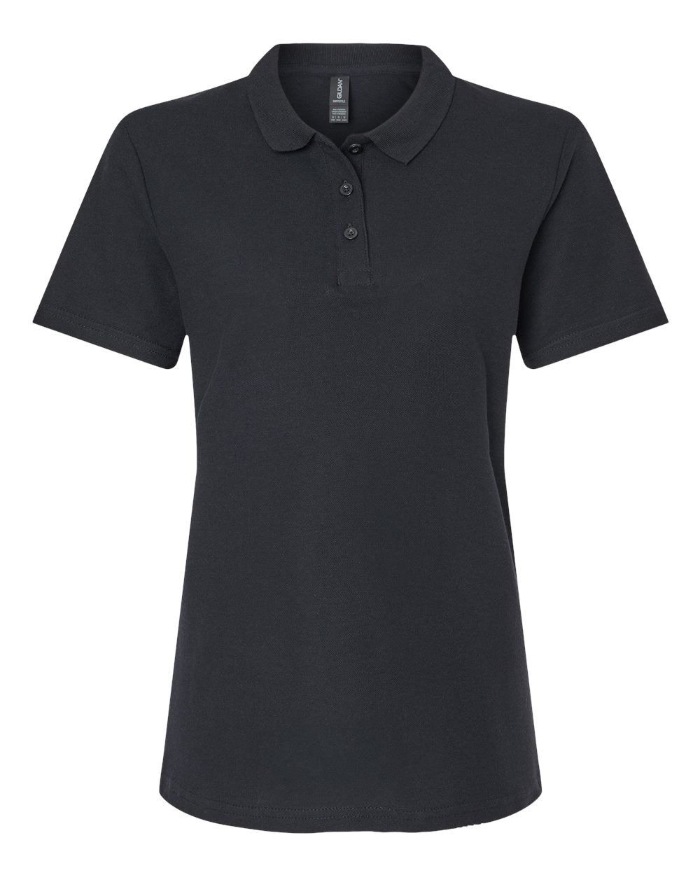 Gildan Softstyle Womens Pique Polo in Black