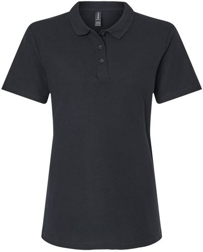 Am image of a Custom Gildan Softstyle Womens Pique Polo in Black!