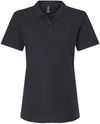 Am image of a Custom Gildan Softstyle Womens Pique Polo in Black!