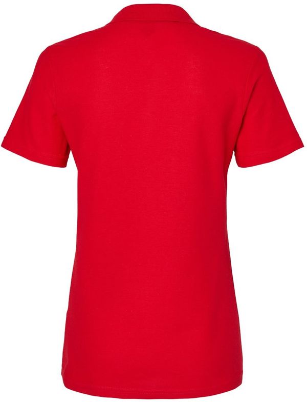 Am image of a Custom Gildan Softstyle Womens Pique Polo in Cherry Red!
