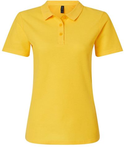 Am image of a Custom Gildan Softstyle Womens Pique Polo in Daisy!