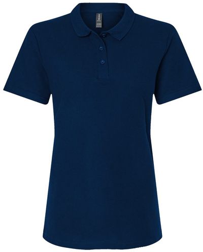 Am image of a Custom Gildan Softstyle Womens Pique Polo in Navy!