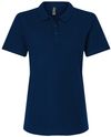 Am image of a Custom Gildan Softstyle Womens Pique Polo in Navy!
