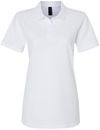 Am image of a Custom Gildan Softstyle Womens Pique Polo in White!