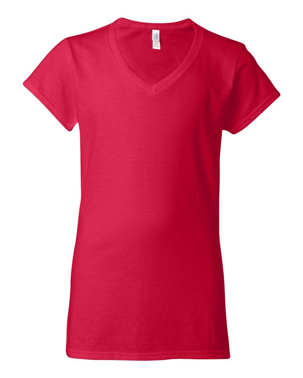 Gildan Softstyle Ladies V Neck T Shirt in Cherry Red