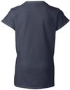 Am image of a Custom Gildan Softstyle Ladies V Neck T Shirt in Navy!