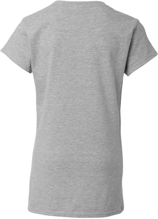 An image of a Custom Gildan Softstyle Ladies V Neck T Shirt in Sport Grey!