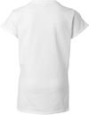 Am image of a Custom Gildan Softstyle Ladies V Neck T Shirt in White!