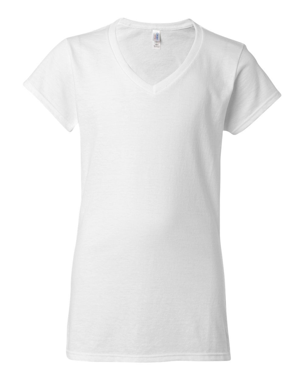 Gildan Softstyle Ladies V Neck T Shirt in White