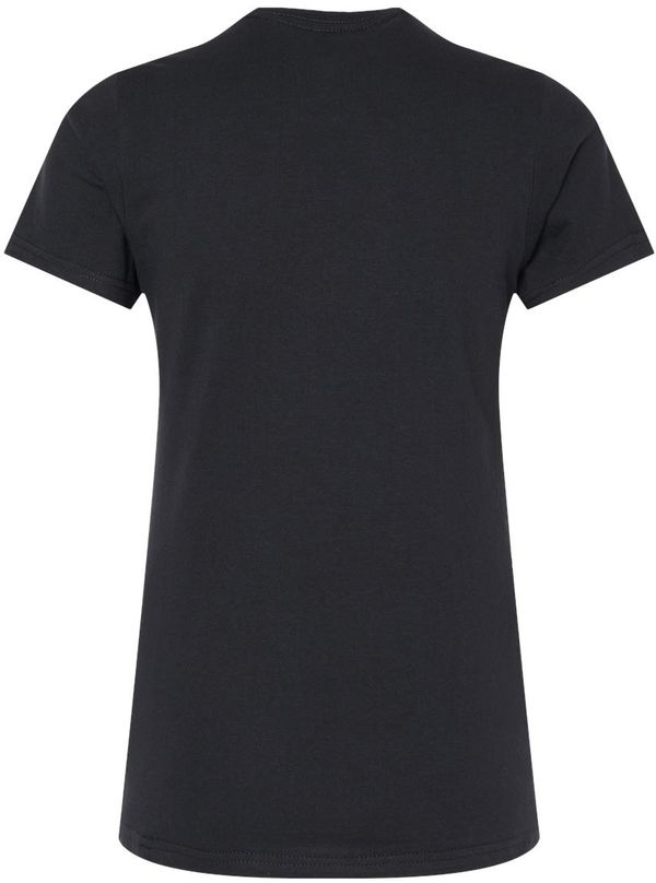 Am image of a Custom Gildan Softstyle Women's Midweight T Shirt in Pitch Black!