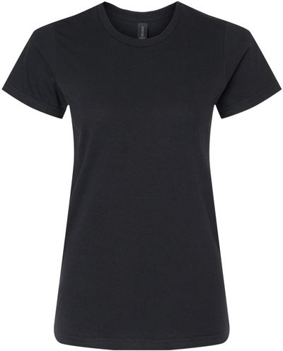 Am image of a Custom Gildan Softstyle Women's Midweight T Shirt in Pitch Black!