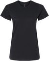 Am image of a Custom Gildan Softstyle Women's Midweight T Shirt in Pitch Black!