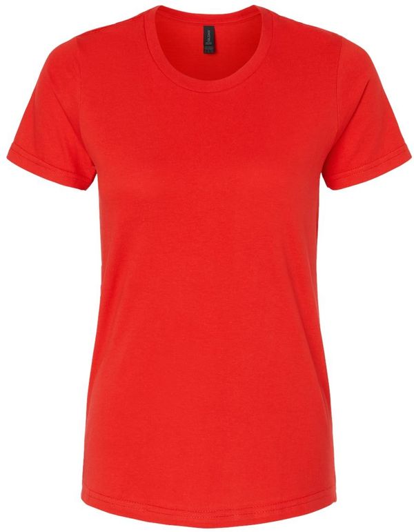 Am image of a Custom Gildan Softstyle Women's Midweight T Shirt in Red!
