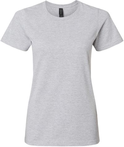 Am image of a Custom Gildan Softstyle Women's Midweight T Shirt in Sport Grey!