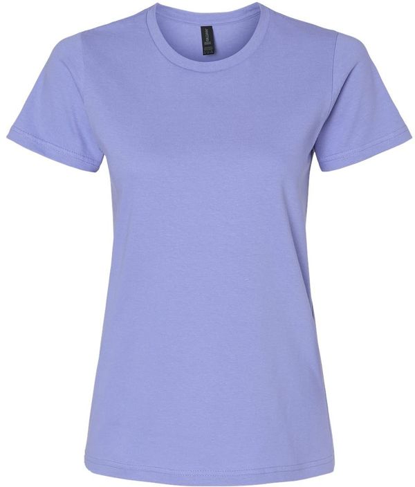 Am image of a Custom Gildan Softstyle Women's Midweight T Shirt in Violet!