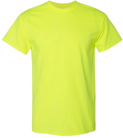 Am image of a Custom GILDAN Dryblend TShirt in Safety Green!