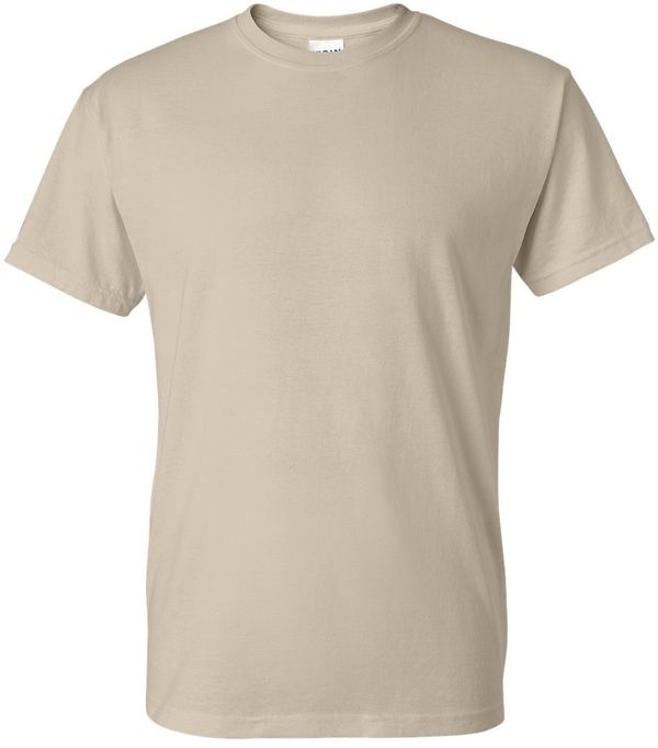 Am image of a Custom GILDAN Dryblend TShirt in Sand!
