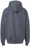 Am image of a Custom Gildan Softstyle Youth Midweight Hooded Sweatshirt in Dark Heather!