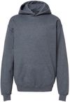 Am image of a Custom Gildan Softstyle Youth Midweight Hooded Sweatshirt in Dark Heather!