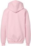 Am image of a Custom Gildan Softstyle Youth Midweight Hooded Sweatshirt in Light Pink!