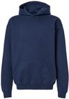 Am image of a Custom Gildan Softstyle Youth Midweight Hooded Sweatshirt in Navy!