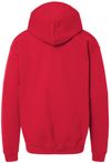 Am image of a Custom Gildan Softstyle Youth Midweight Hooded Sweatshirt in Red!