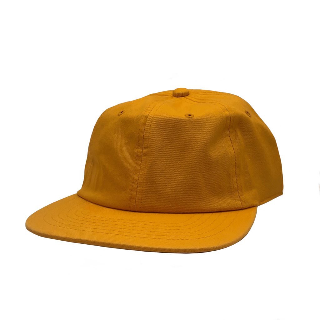 Nissi Washed Cotton Flat Bill Cap in Gold Yellow