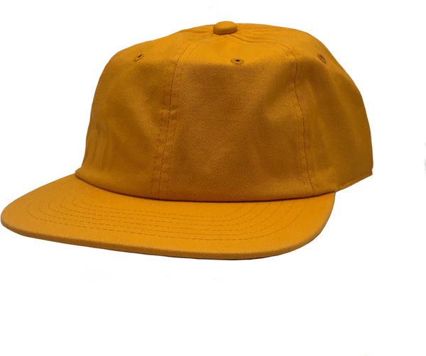 Am image of a Custom Nissi Washed Cotton Flat Bill Cap in Gold Yellow!