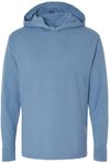 An image of a Custom Hanes ComfortWash Garment Dyed Jersey Hooded Long Sleeve TShirt in Saltwater!