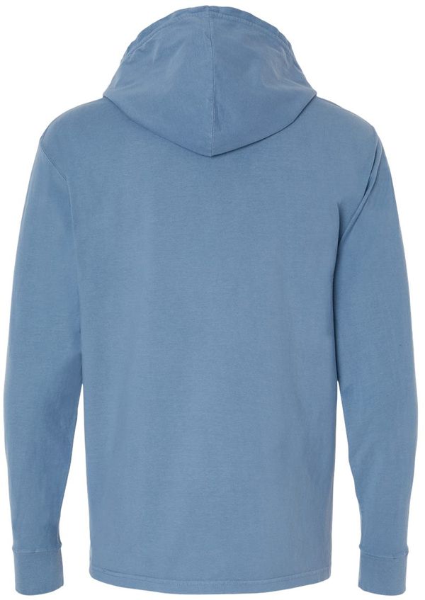 An image of a Custom Hanes ComfortWash Garment Dyed Jersey Hooded Long Sleeve TShirt in Saltwater!