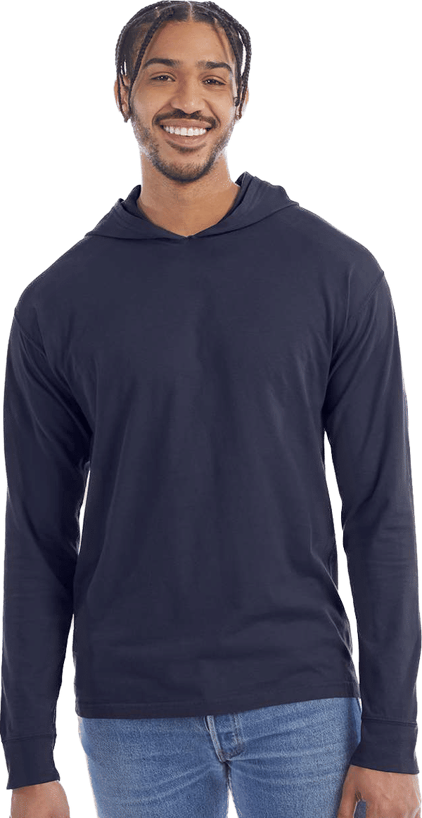 An image of a Custom Hanes ComfortWash Garment Dyed Jersey Hooded Long Sleeve TShirt!