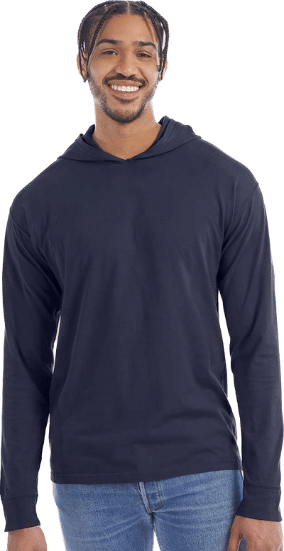 An image of a Custom Hanes ComfortWash Garment Dyed Jersey Hooded Long Sleeve TShirt!