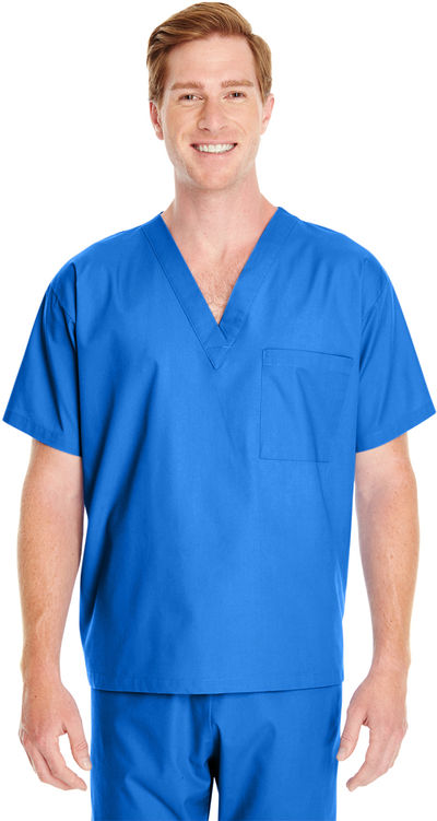 An image of a Custom Harriton Adult Restore 4.9 oz. Scrub Top!