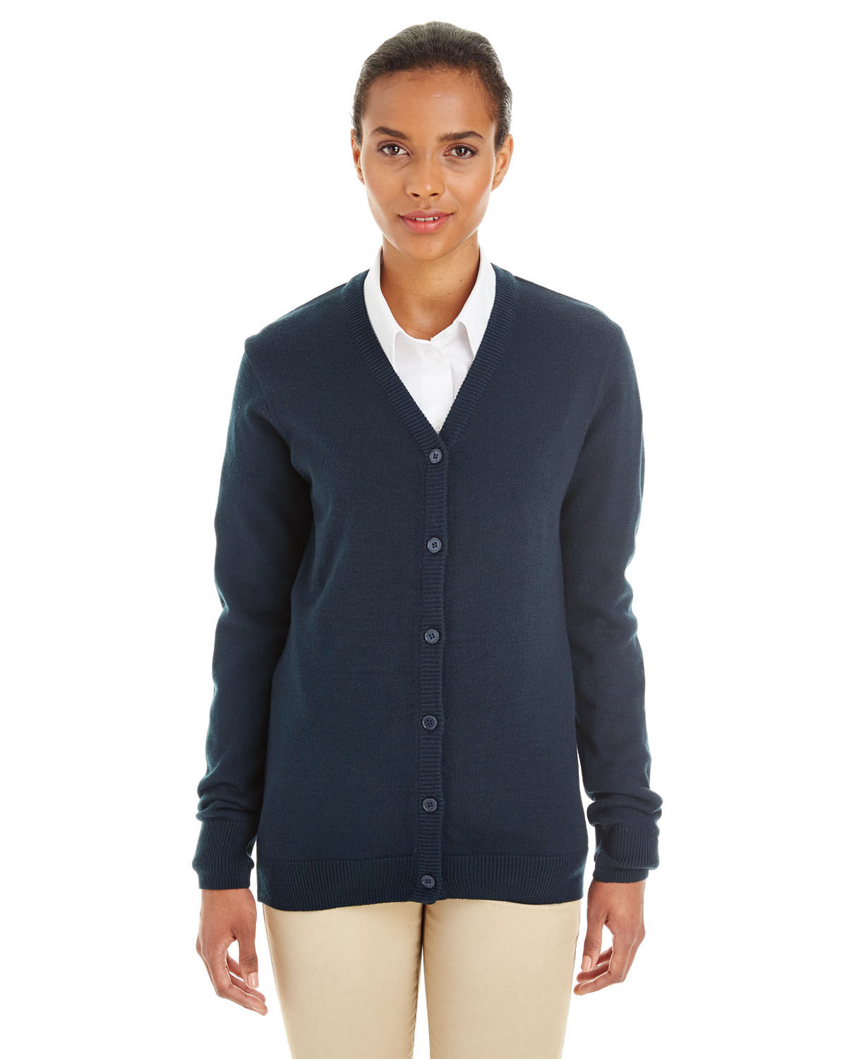 Harriton Ladies' Pilbloc™ V Neck Button Cardigan Sweater