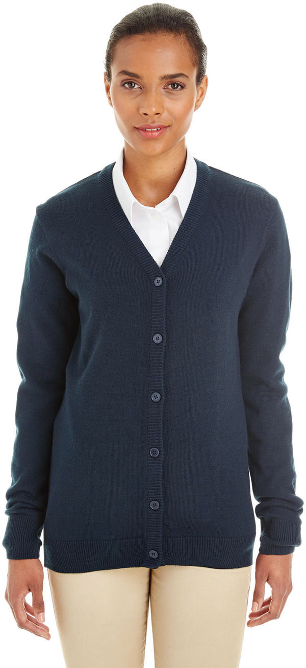 An image of a Custom Harriton Ladies' Pilbloc™ V Neck Button Cardigan Sweater!