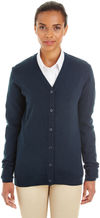 An image of a Custom Harriton Ladies' Pilbloc™ V Neck Button Cardigan Sweater!