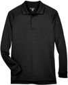 An image of a Custom Harriton Men's Advantage Snag Protection Plus Long Sleeve Tactical Polo in Black!