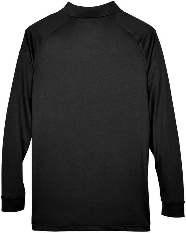 An image of a Custom Harriton Men's Advantage Snag Protection Plus Long Sleeve Tactical Polo in Black!