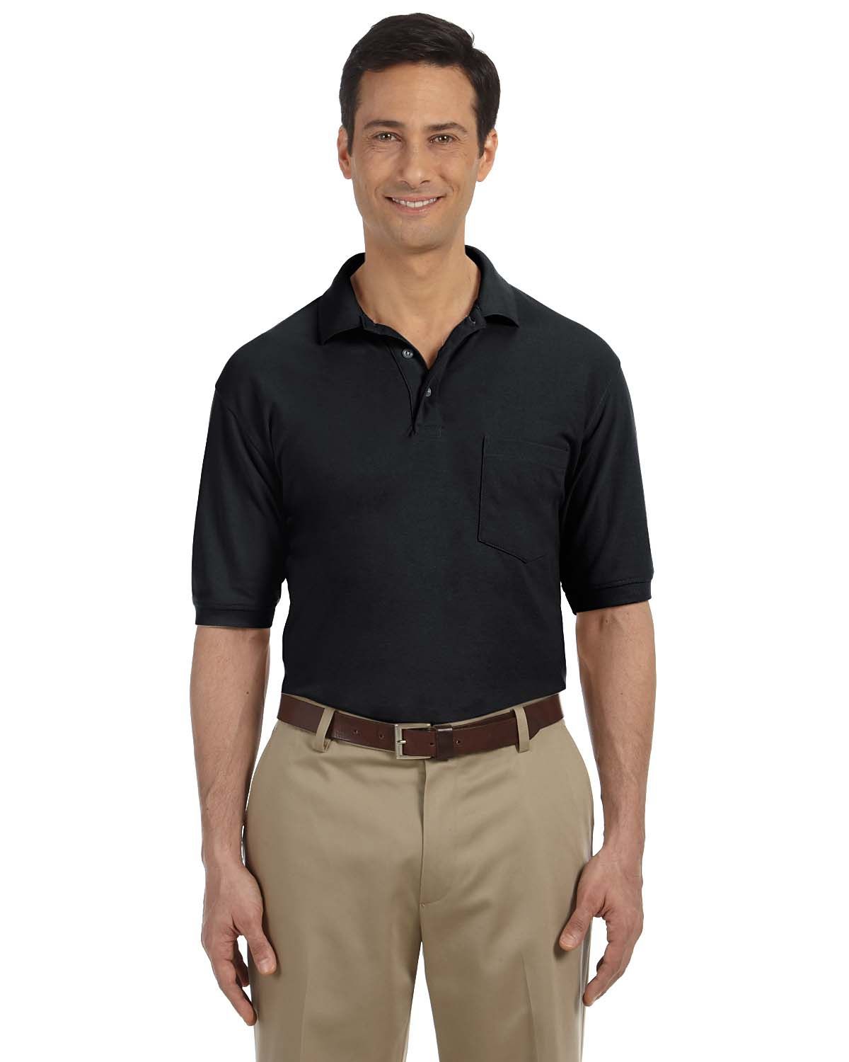 Harriton Men's Easy Blend Polo with Pocket