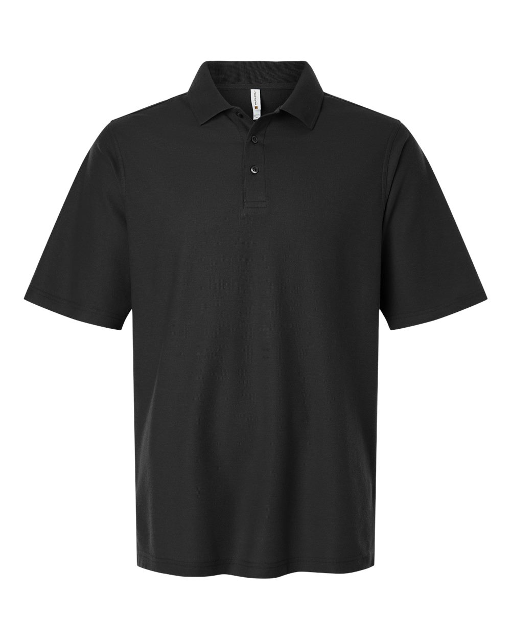 Harriton Mens Maverick CVC Pique Polo in Black