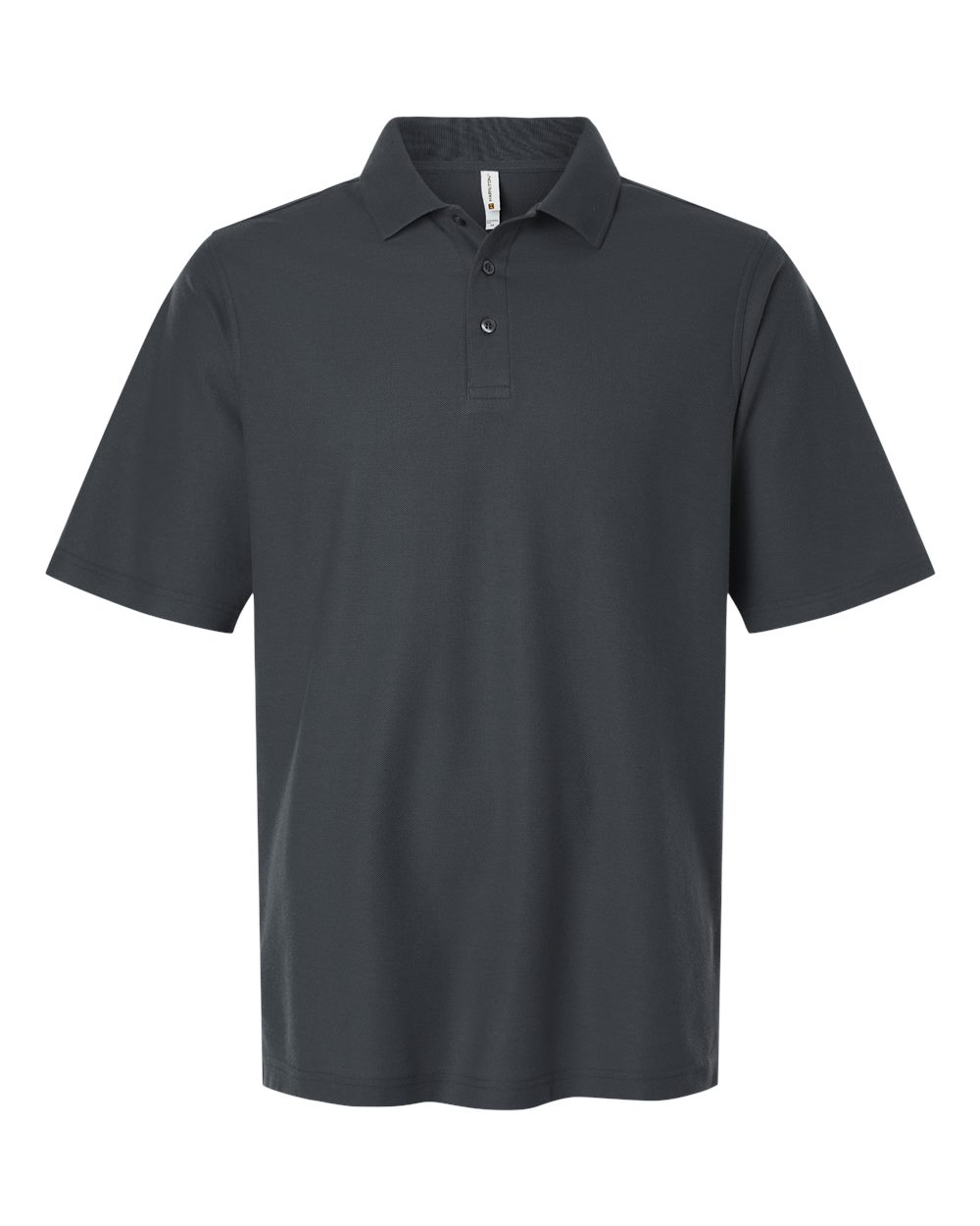 Harriton Mens Maverick CVC Pique Polo in Dark Charcoal