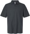 Am image of a Custom Harriton Mens Maverick CVC Pique Polo in Dark Charcoal!