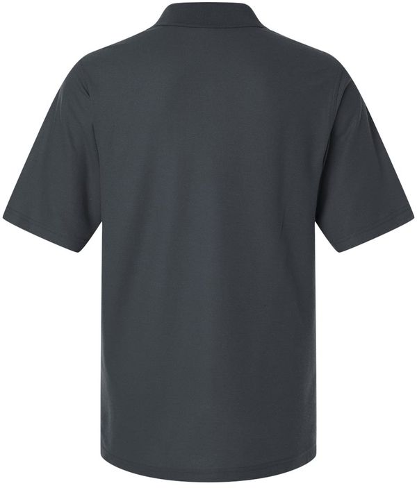 Am image of a Custom Harriton Mens Maverick CVC Pique Polo in Dark Charcoal!
