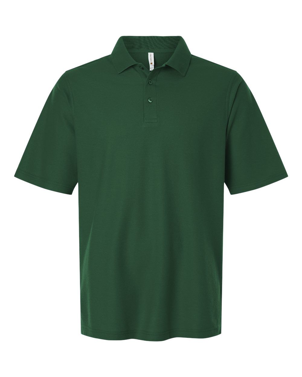 Harriton Mens Maverick CVC Pique Polo in Dark Green