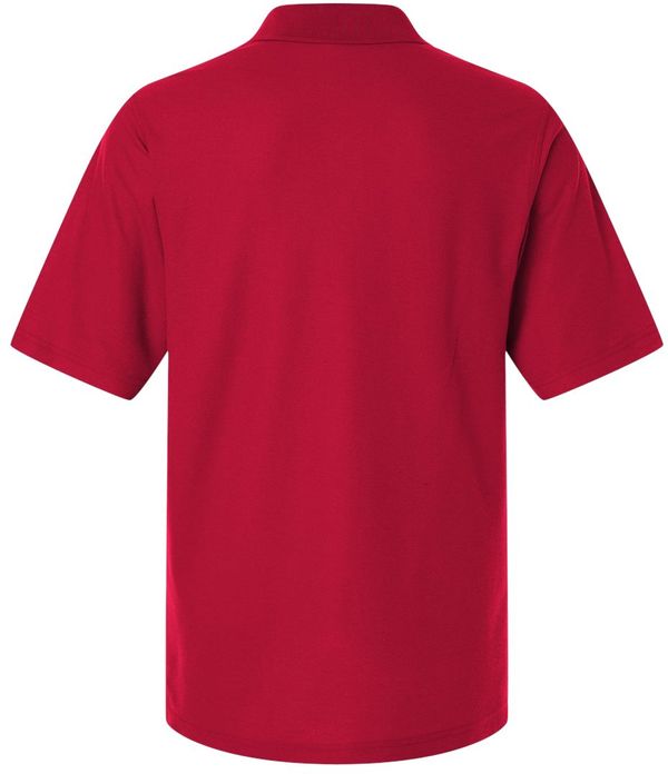 Am image of a Custom Harriton Mens Maverick CVC Pique Polo in Red!