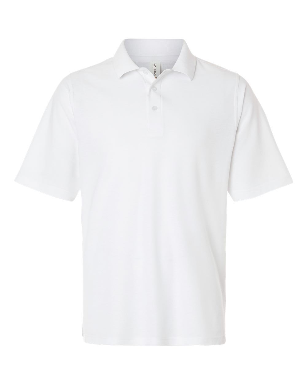 Harriton Mens Maverick CVC Pique Polo in White