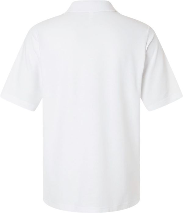 Am image of a Custom Harriton Mens Maverick CVC Pique Polo in White!