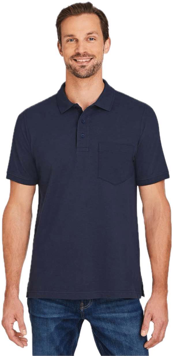 An image of a Custom Harriton Mens Valiant Cotton Snag Protect Pocket Polo!