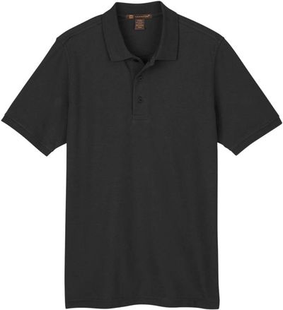 Am image of a Custom Harriton Mens Valiant Cotton Snag Protect Polo in Black!