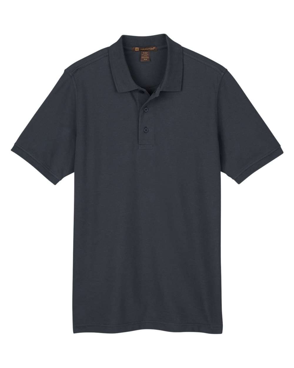 Harriton Mens Valiant Cotton Snag Protect Polo in Dark Charcoal